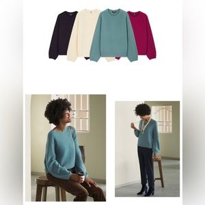 Uniqlo 3D knit wool blend crew neck sweater